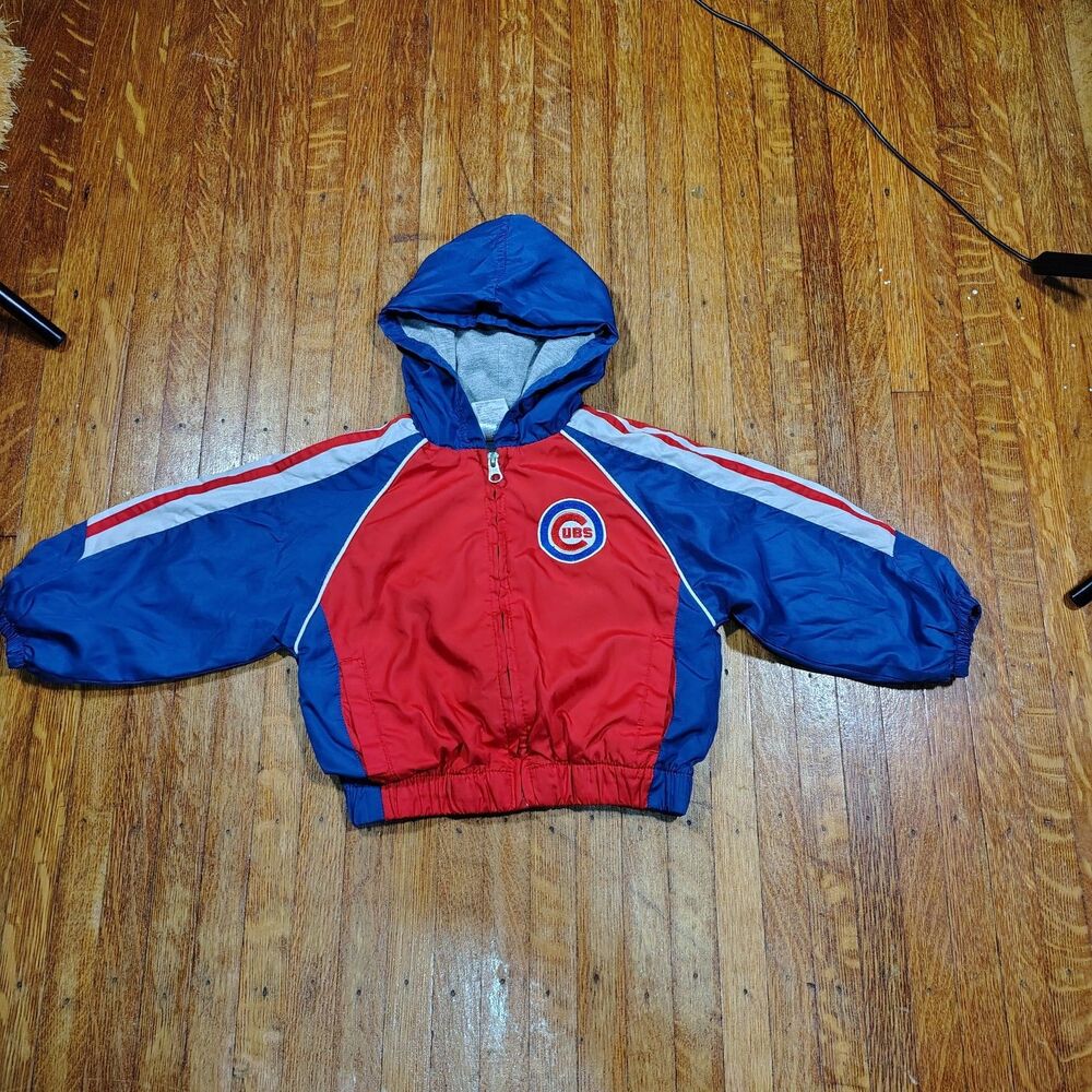 VTG Kids Chicago Cubs Genuine Merchandise Hooded Full Zip Lined Windbreaker/T624